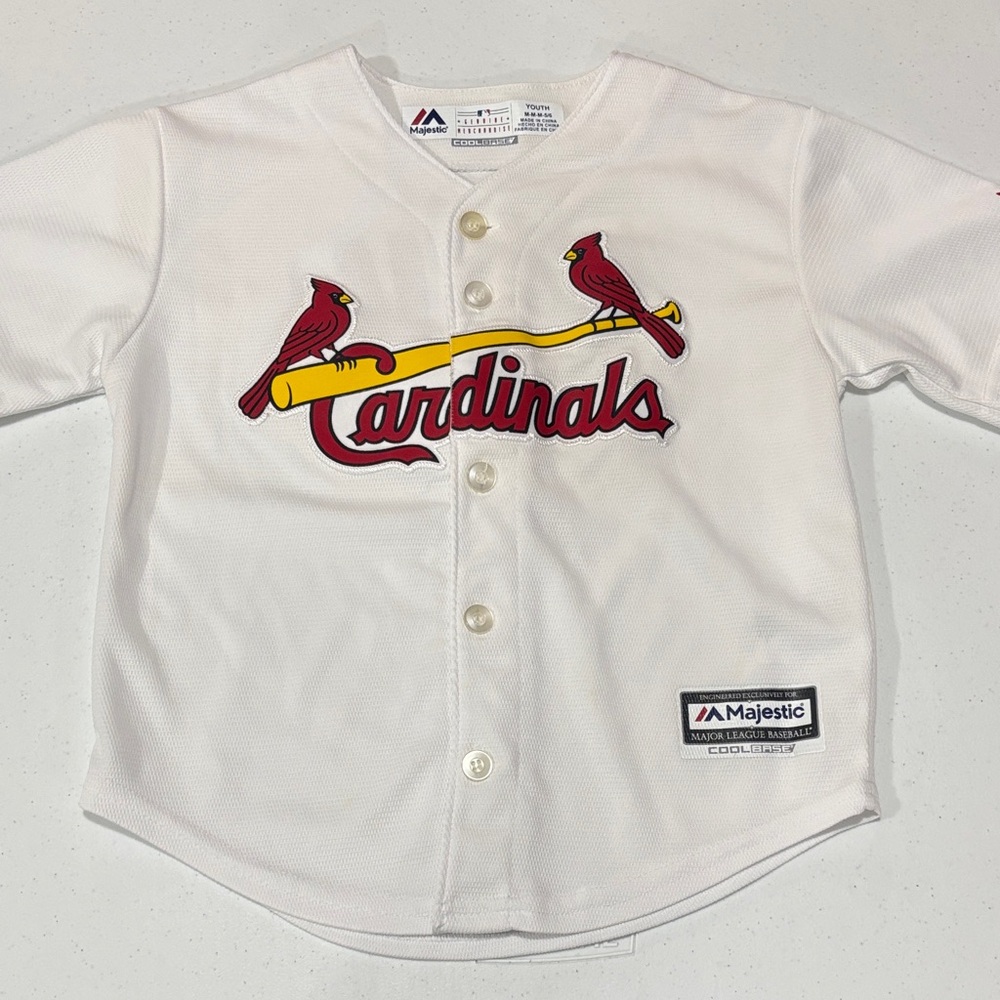 Majestic Kids Cardinals White Jersey, Molina #4